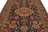 7x10 Navy and Rust Turkish Traditional Rug