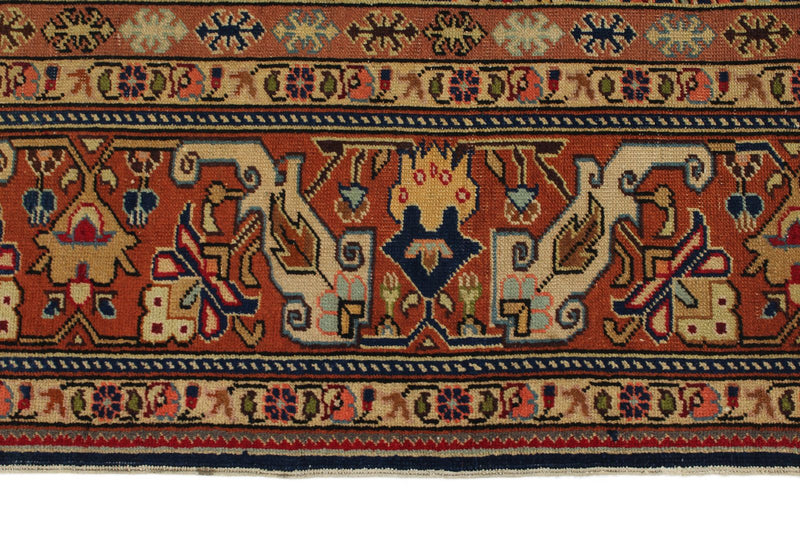 7x10 Navy and Rust Turkish Traditional Rug