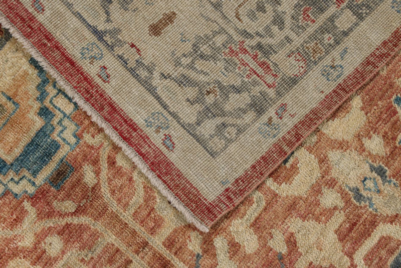 5x8 Rust and Navy Turkish Oushak Rug