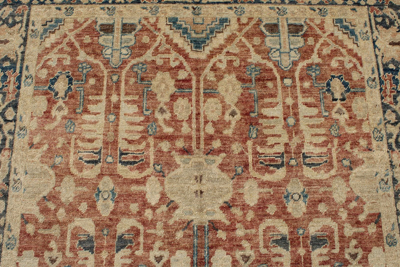 5x8 Rust and Navy Turkish Oushak Rug