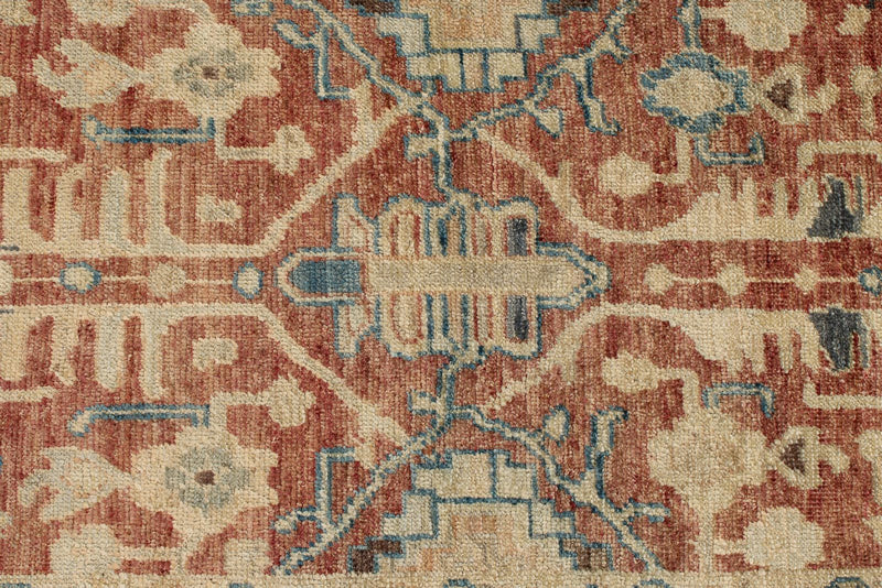 5x8 Rust and Navy Turkish Oushak Rug