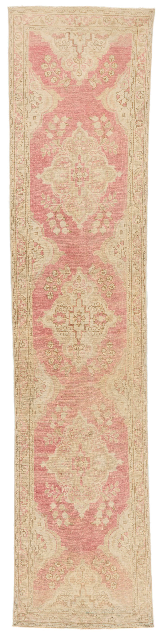 3x11 Red and Ivory Turkish Tribal Runner