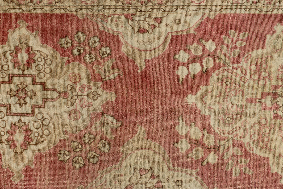 3x11 Red and Ivory Turkish Tribal Runner