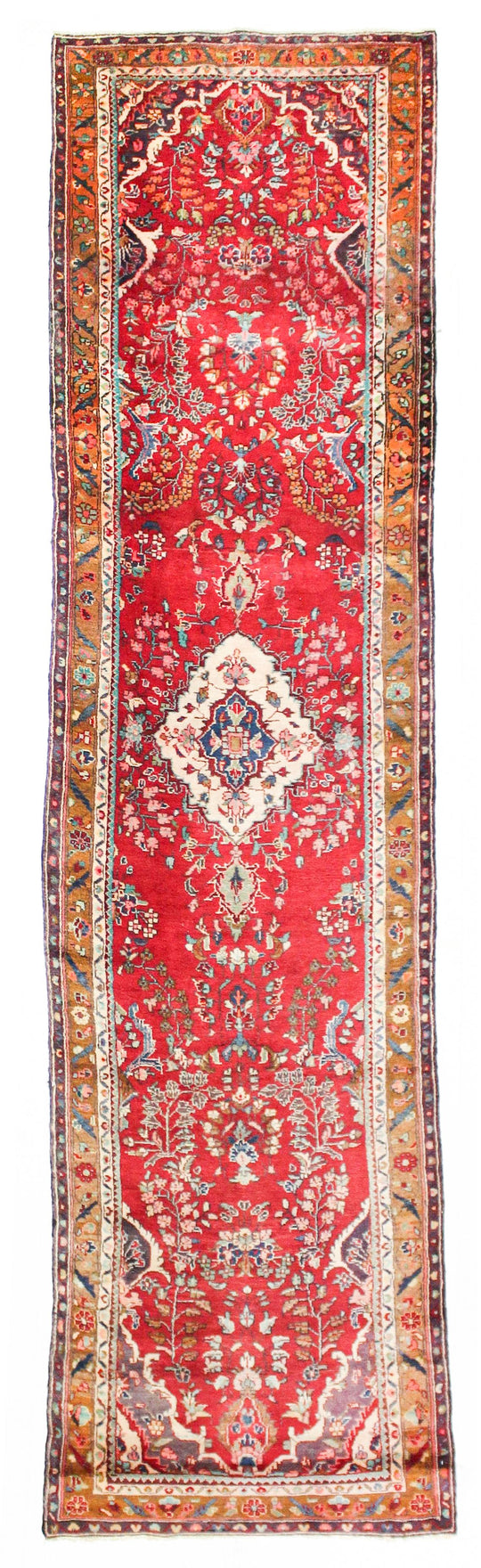 3x13 Red and Gold Anatolian Tribal Runner
