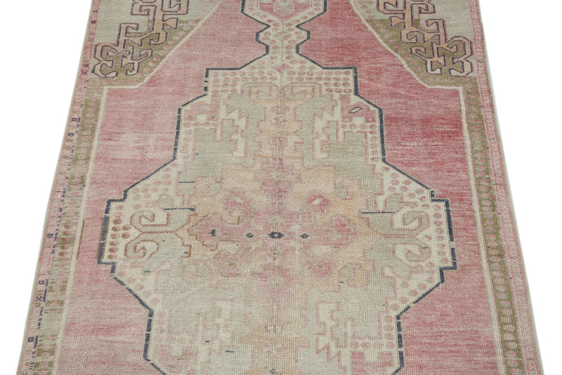 4x8 Pink and Beige Anatolian Turkish Tribal Runner