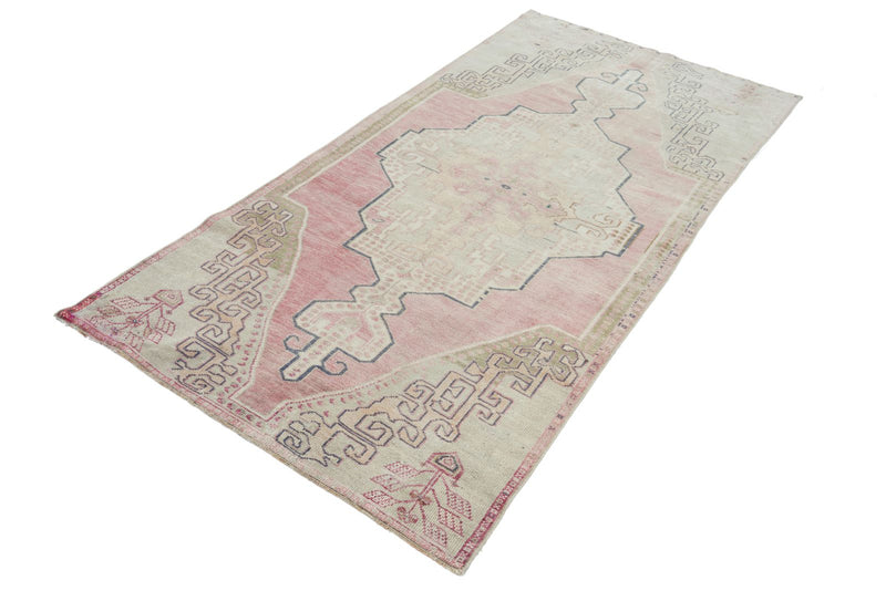 4x8 Pink and Beige Anatolian Turkish Tribal Runner