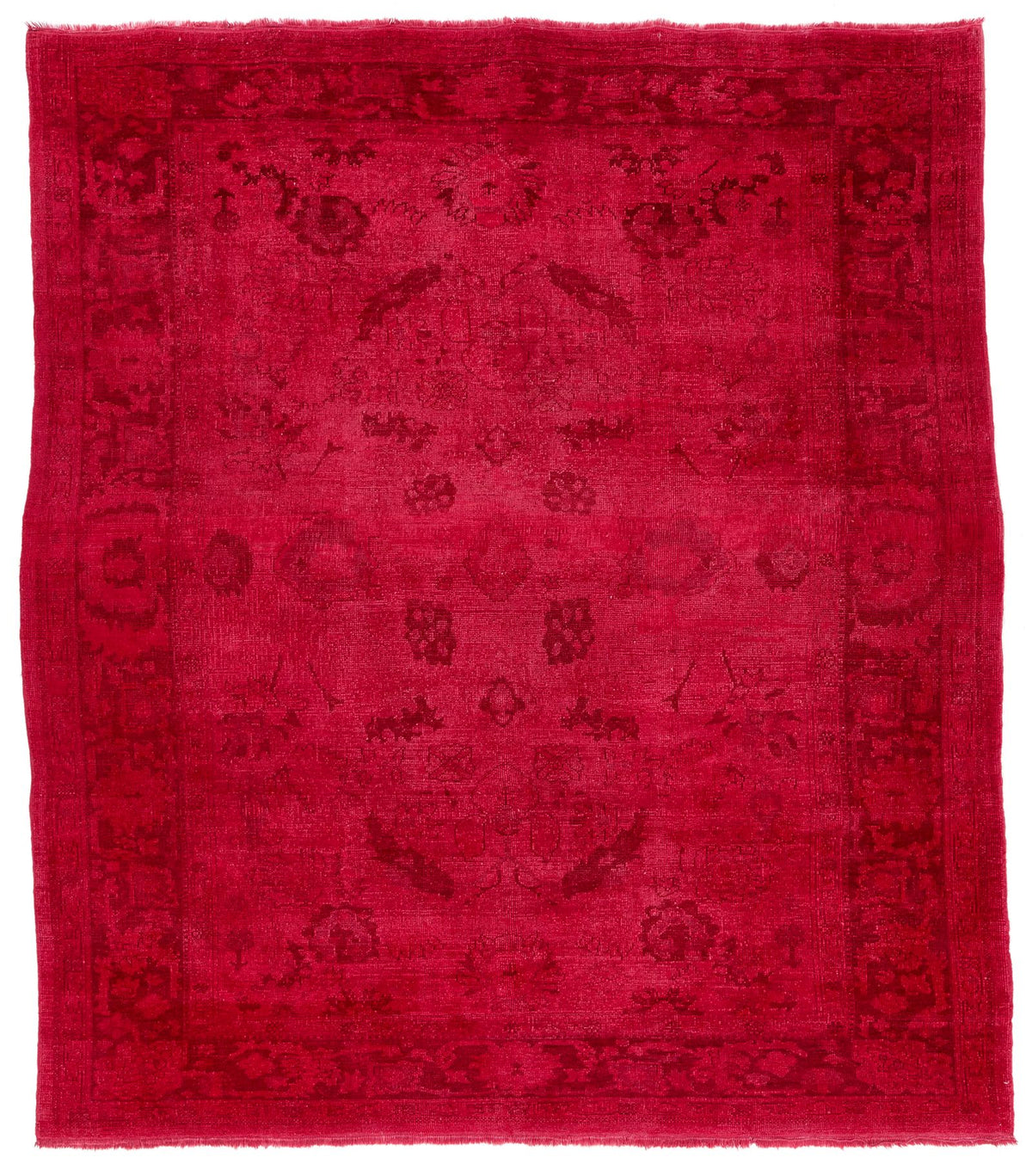 9x10 Red and Pink Turkish Overdyed Rug