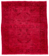 9x10 Red and Pink Turkish Overdyed Rug