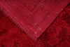 9x10 Red and Pink Turkish Overdyed Rug