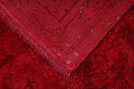 9x10 Red and Pink Turkish Overdyed Rug