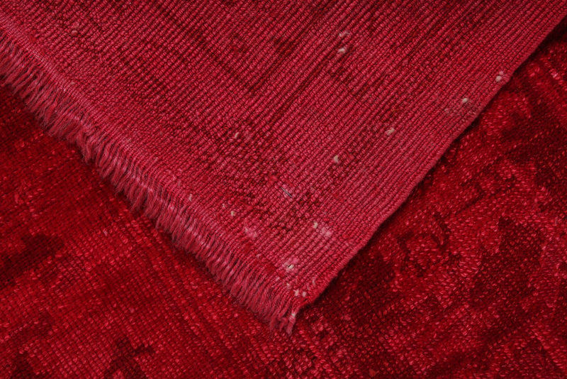 9x10 Red and Pink Turkish Overdyed Rug
