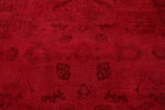 9x10 Red and Pink Turkish Overdyed Rug