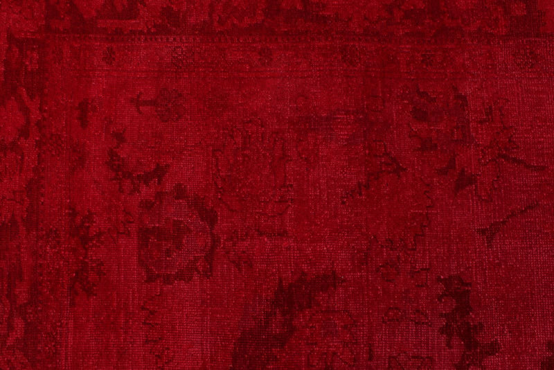 9x10 Red and Pink Turkish Overdyed Rug