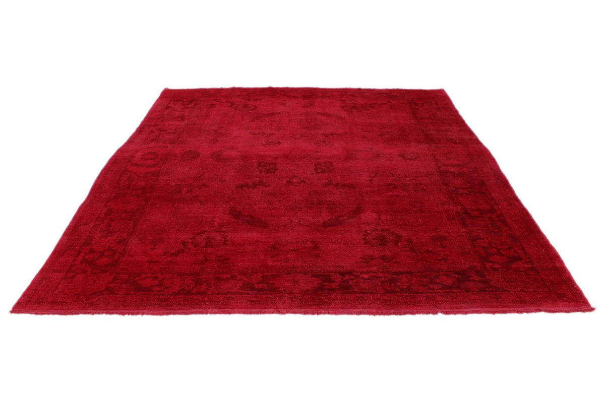 9x10 Red and Pink Turkish Overdyed Rug