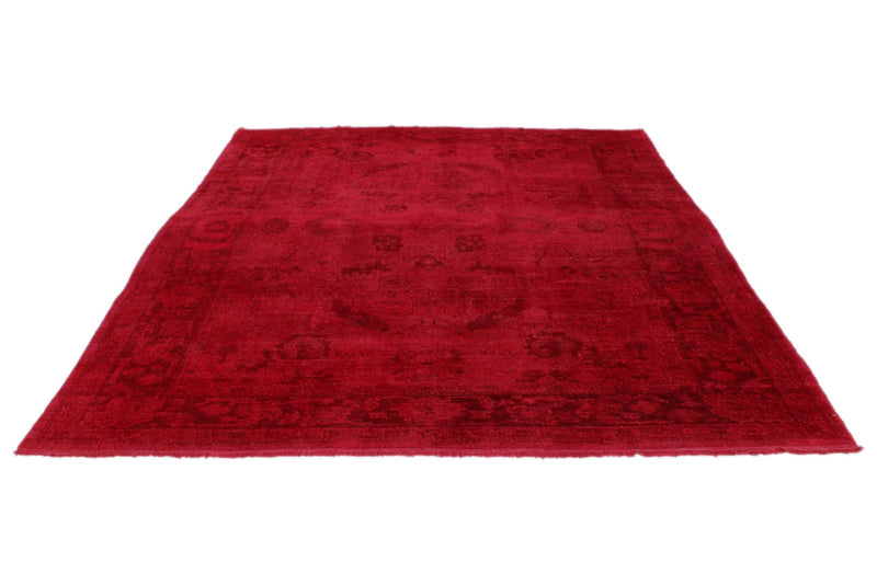 9x10 Red and Pink Turkish Overdyed Rug