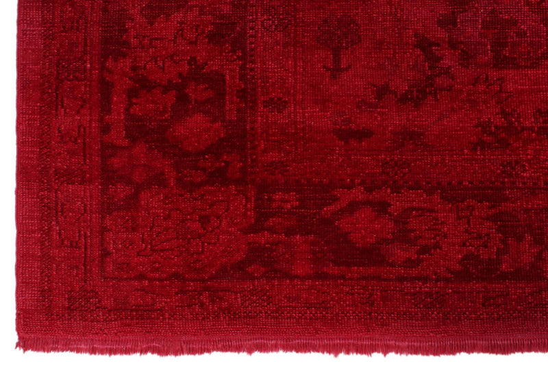9x10 Red and Pink Turkish Overdyed Rug