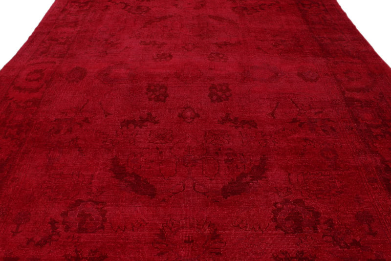 9x10 Red and Pink Turkish Overdyed Rug