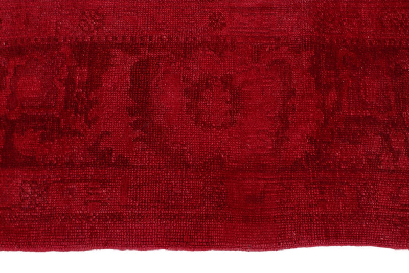 9x10 Red and Pink Turkish Overdyed Rug