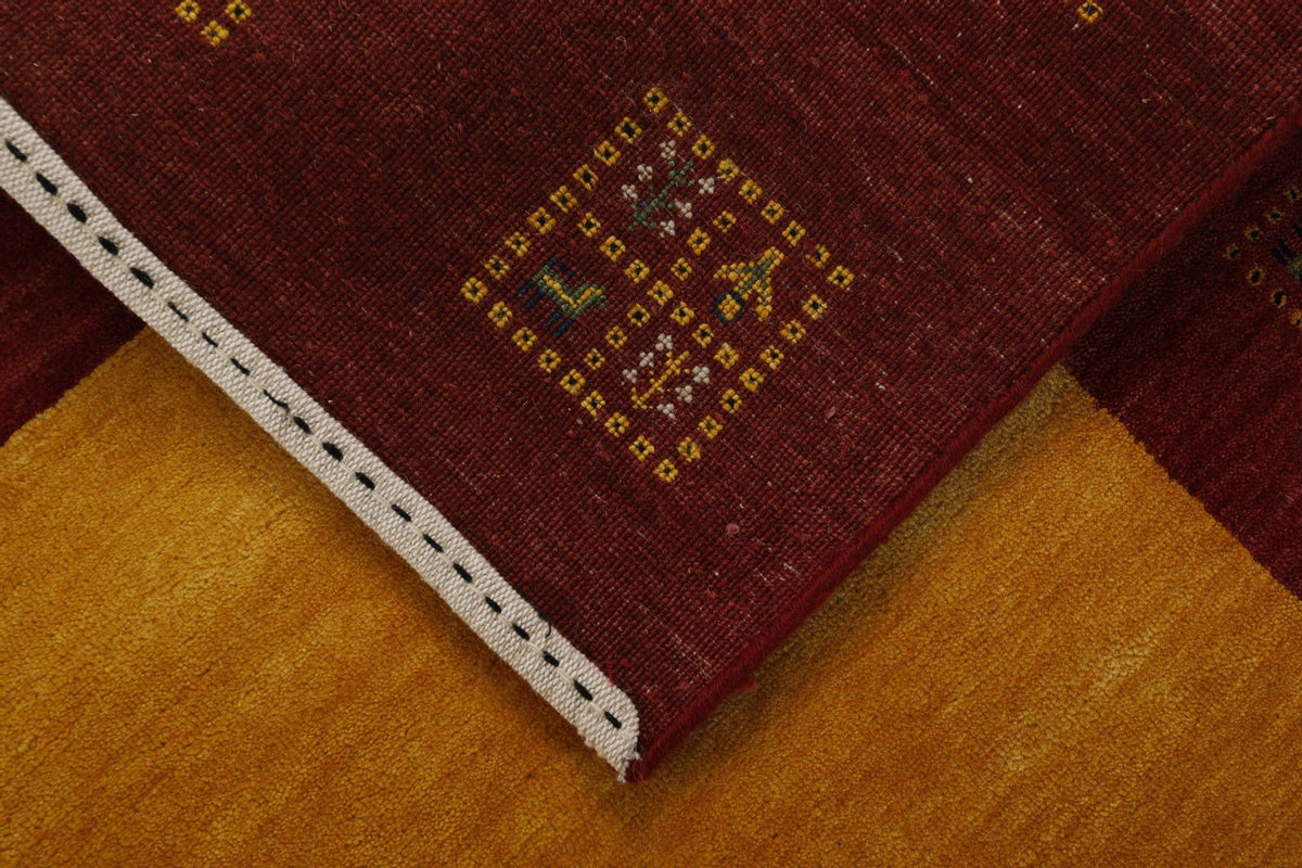 8x10 Gold and Red Modern Contemporary Rug