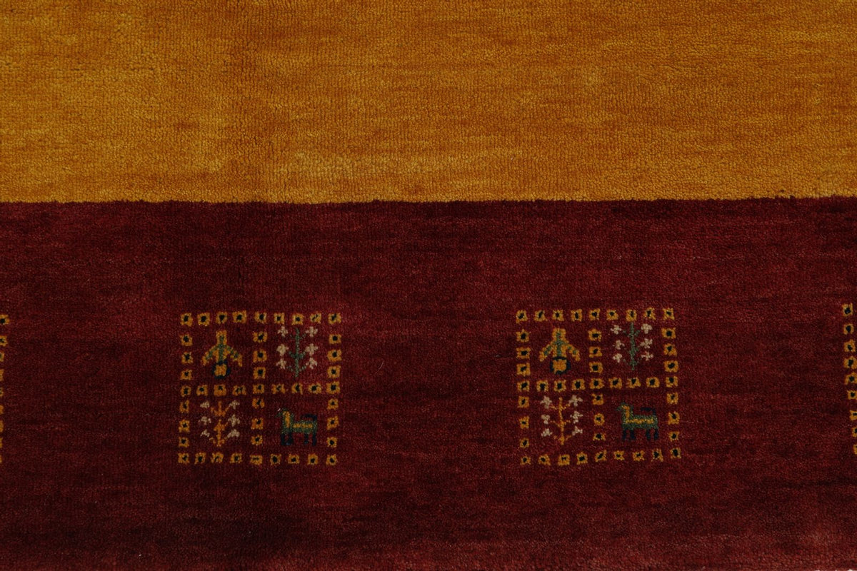 8x10 Gold and Red Modern Contemporary Rug