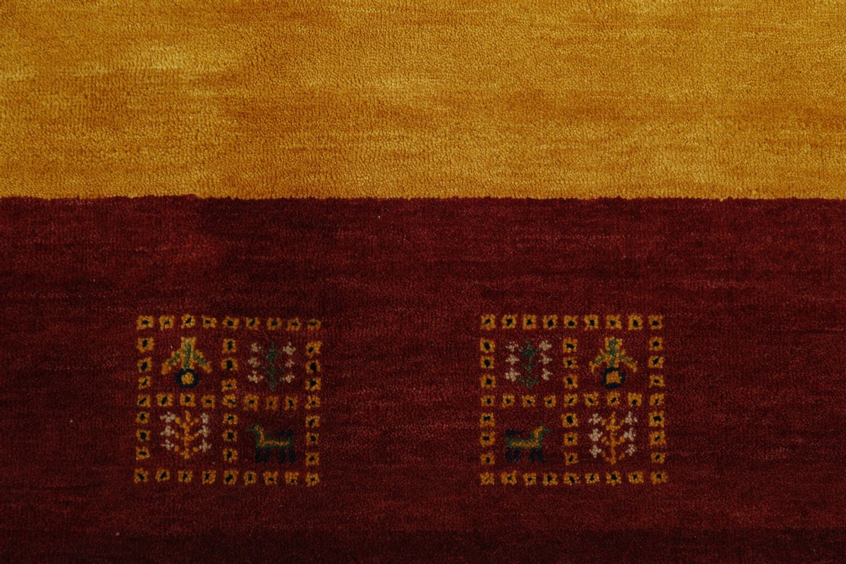 8x10 Gold and Red Modern Contemporary Rug