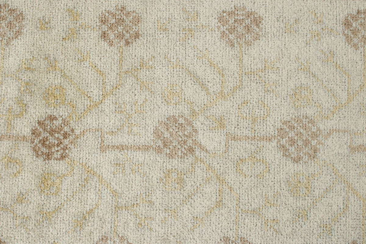 3x17 Ivory and Multicolor Oushak Runner