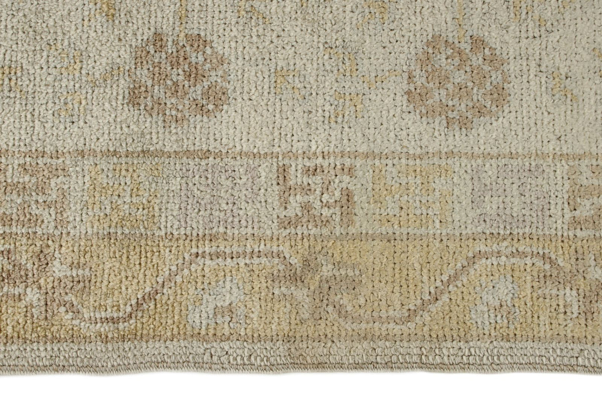 3x17 Ivory and Multicolor Oushak Runner