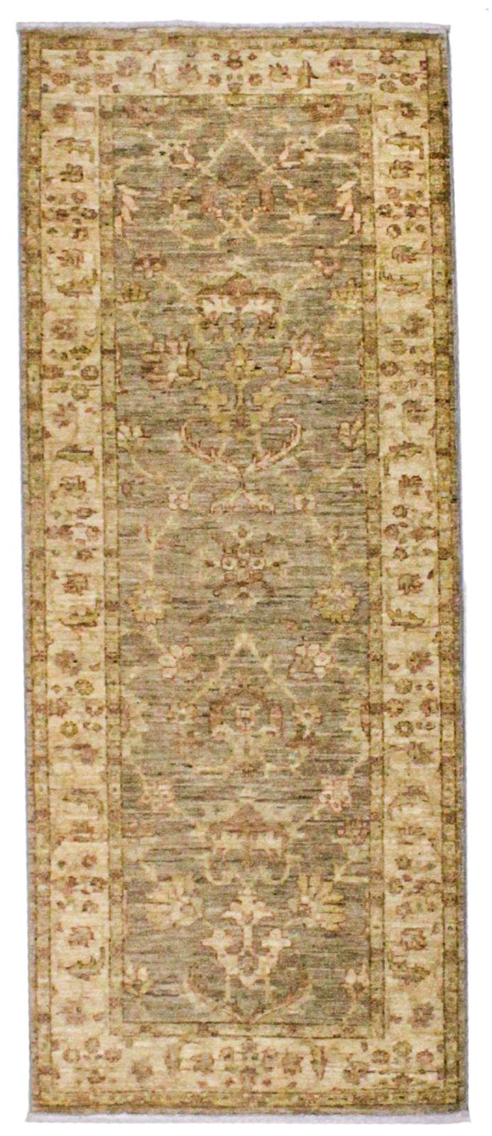 3x6 Gray and Ivory Turkish Oushak Rug
