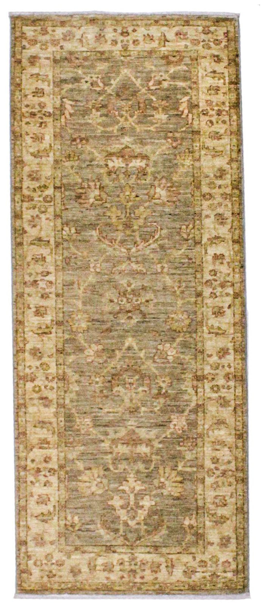 3x6 Gray and Ivory Turkish Oushak Rug