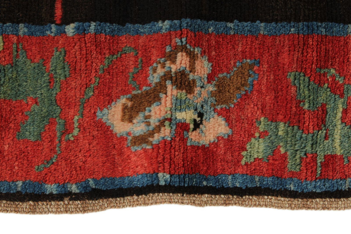 4x7 Black and Red Turkish Traditional Rug