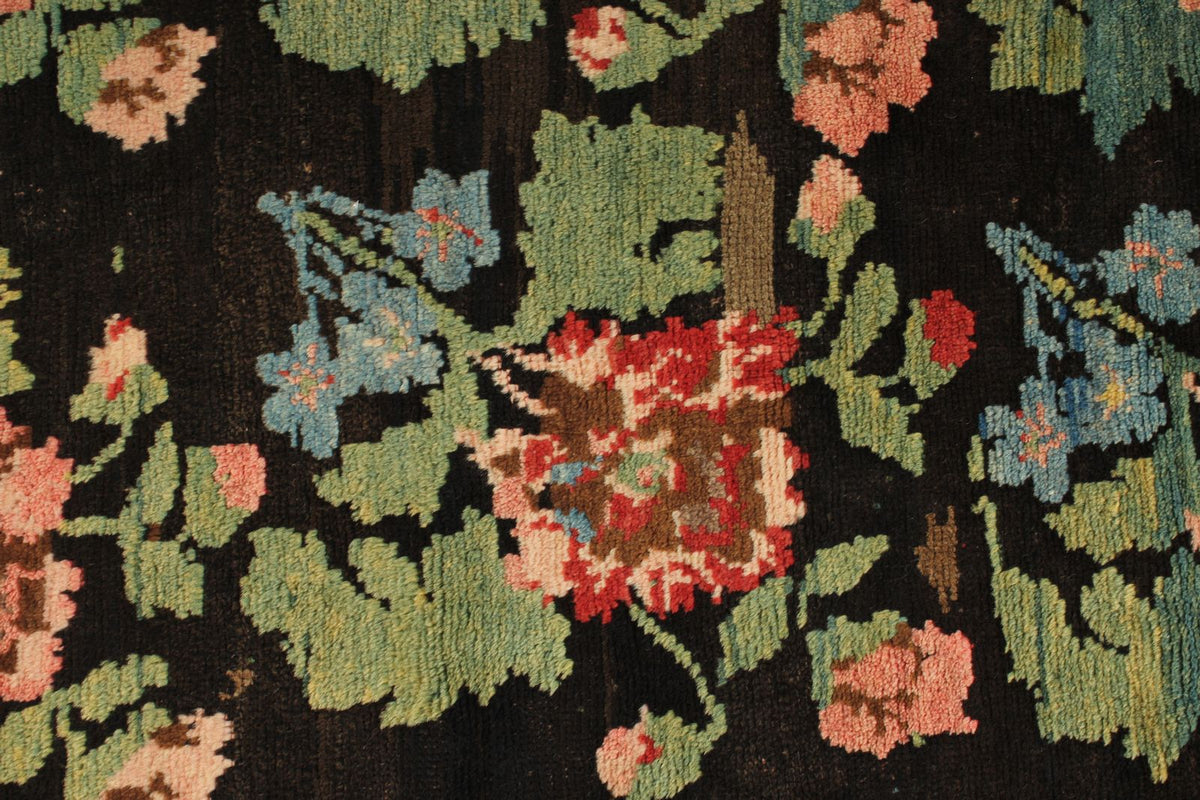 4x7 Black and Red Turkish Traditional Rug