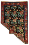 4x7 Black and Red Turkish Traditional Rug