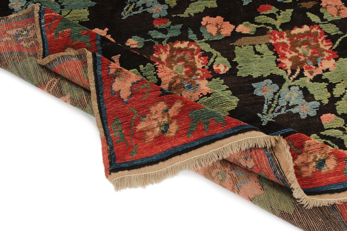 4x7 Black and Red Turkish Traditional Rug