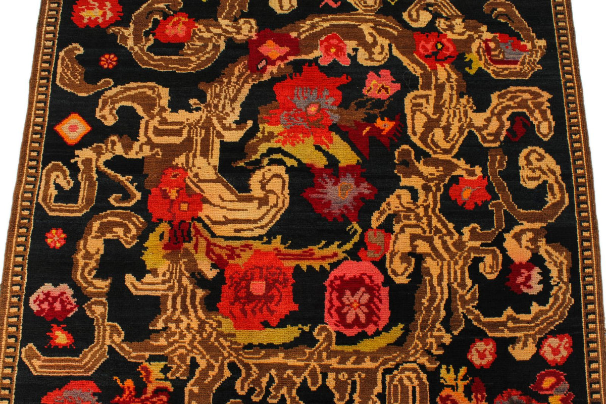 4x19 Navy and Multicolor Turkish Traditional Runner