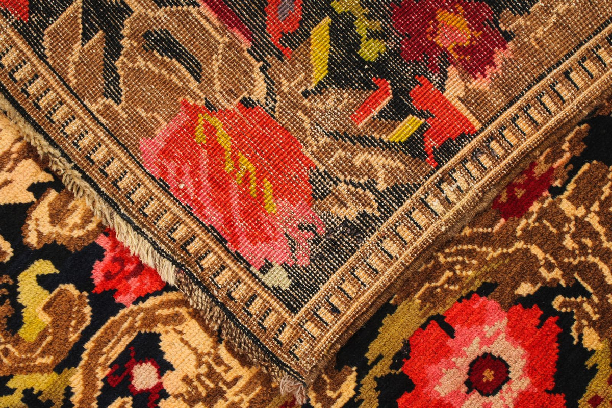 4x19 Navy and Multicolor Turkish Traditional Runner