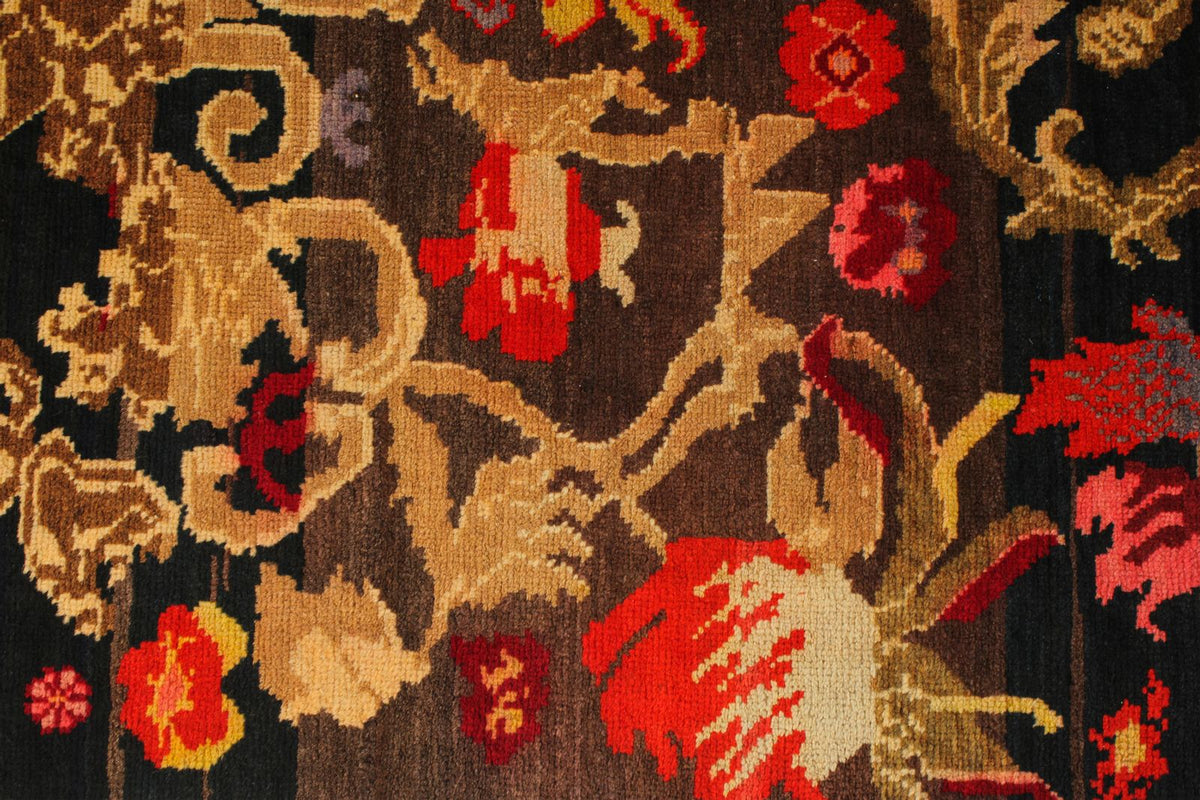 4x19 Navy and Multicolor Turkish Traditional Runner