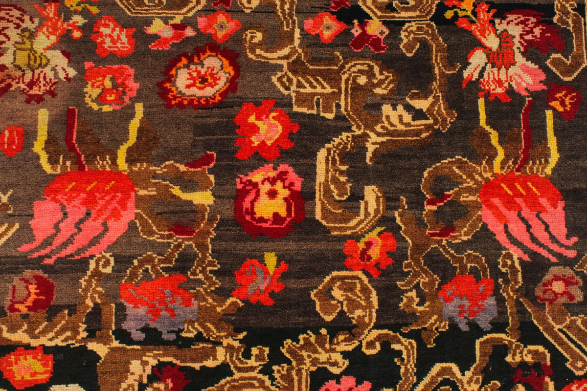 4x19 Navy and Multicolor Turkish Traditional Runner