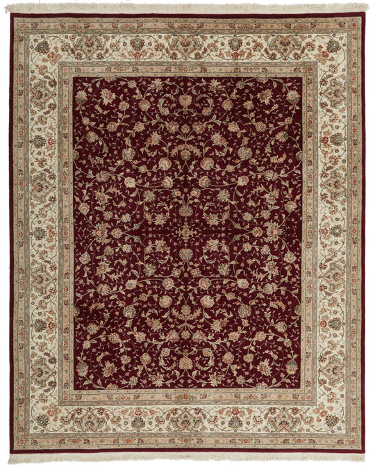 9x12 Red and Ivory Turkish Traditional Rug