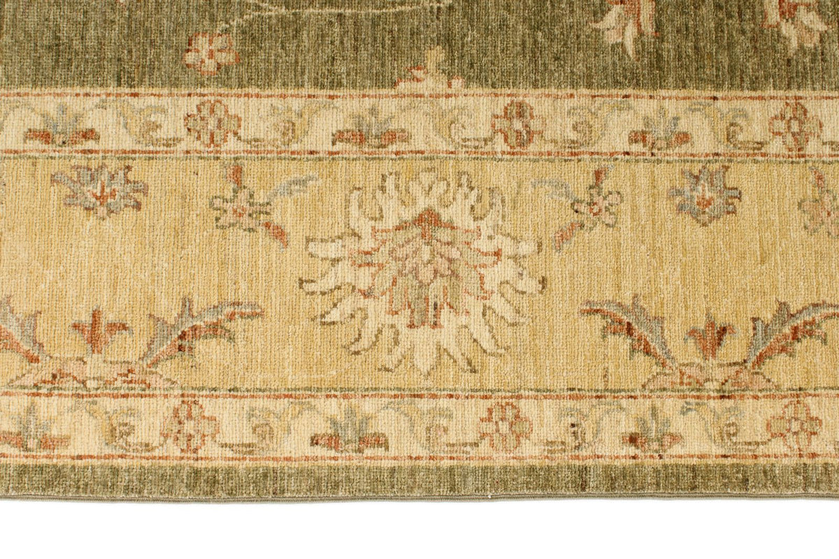 6x10 Green and Beige Turkish Oushak Rug
