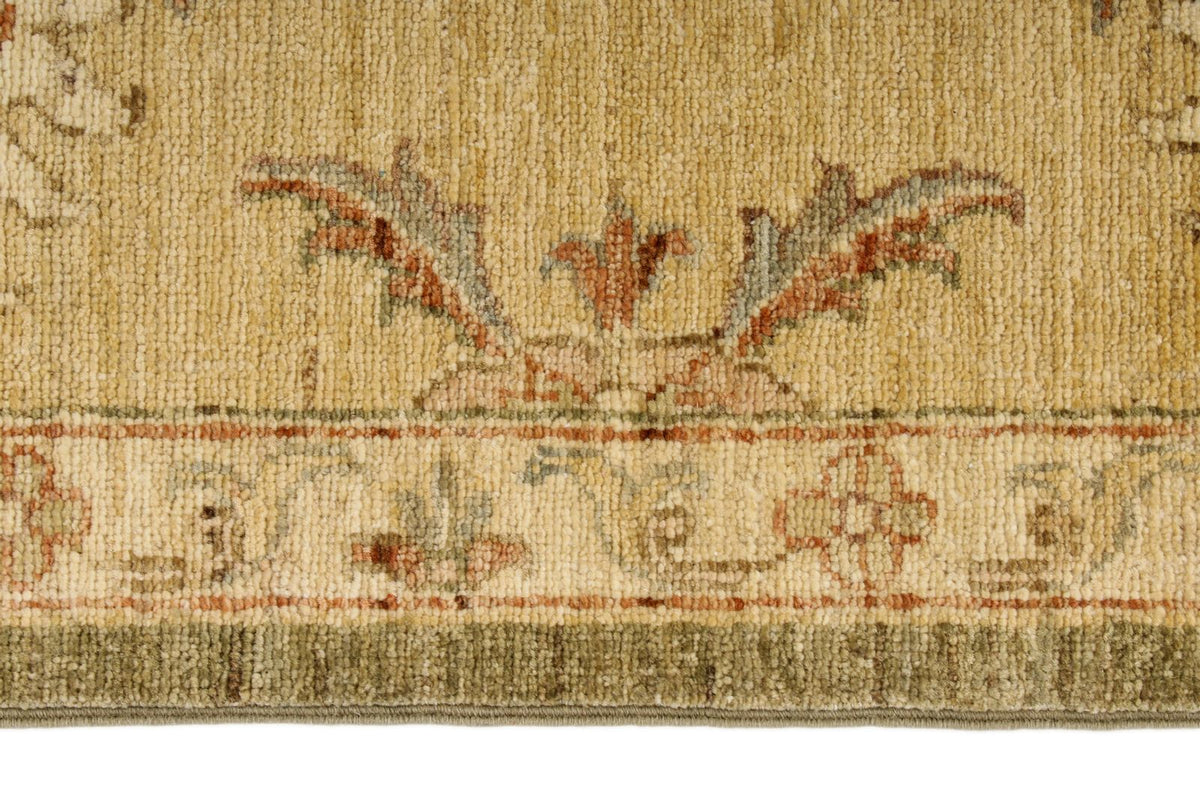 6x10 Green and Beige Turkish Oushak Rug