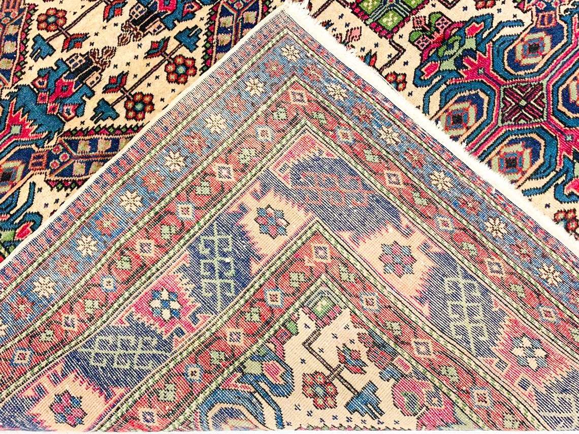 7x10 Beige and Purple Turkish Traditional Rug