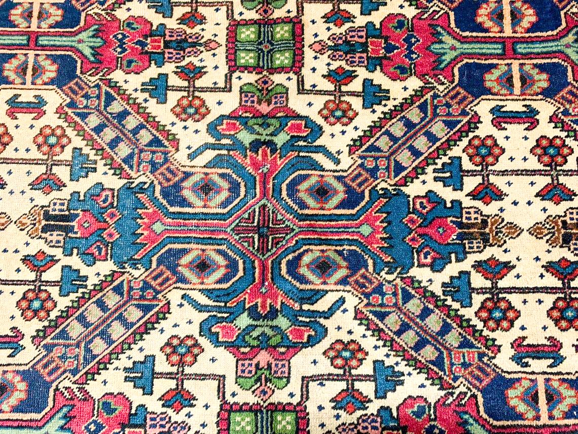 7x10 Beige and Purple Turkish Traditional Rug
