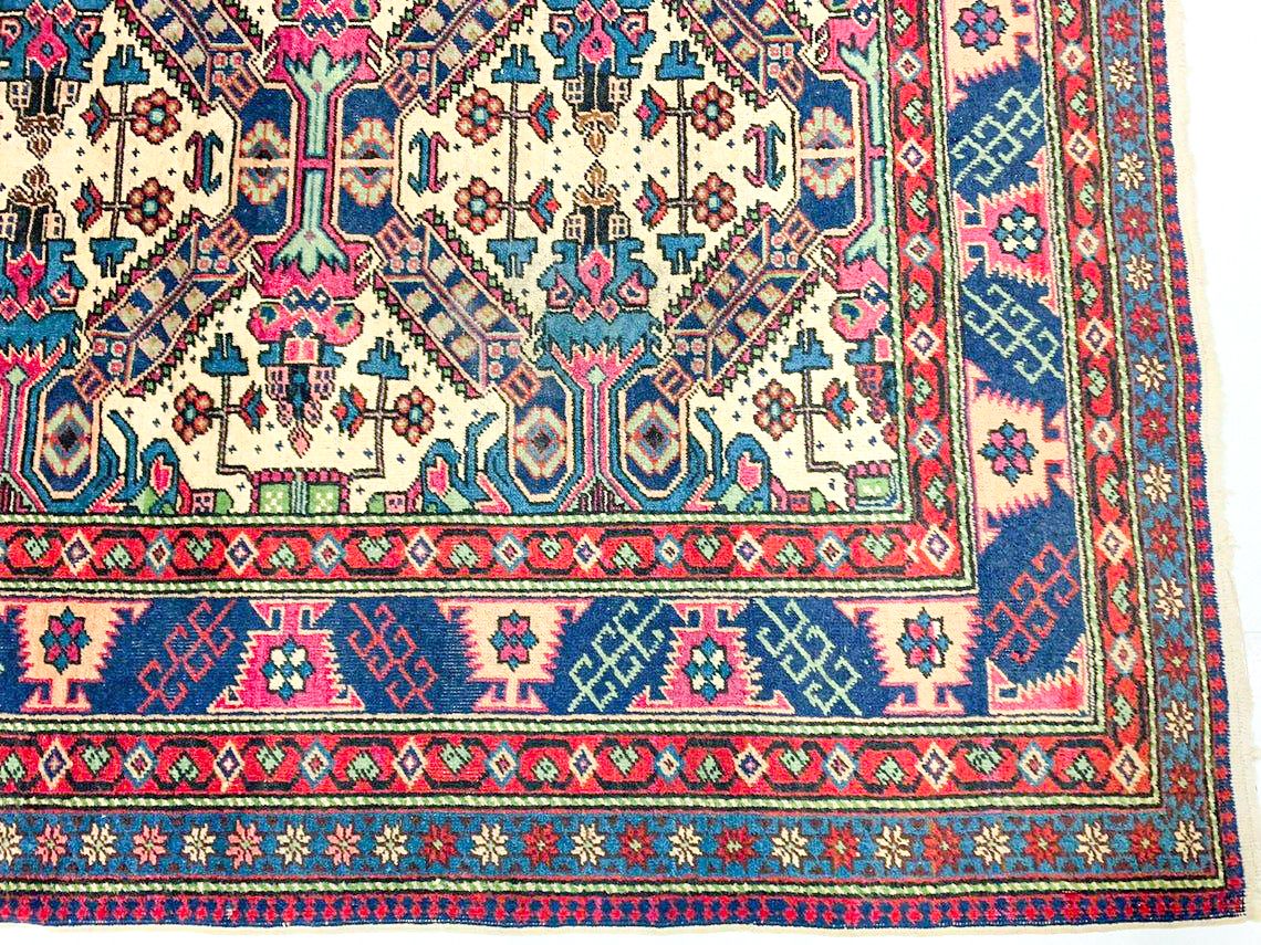 7x10 Beige and Purple Turkish Traditional Rug