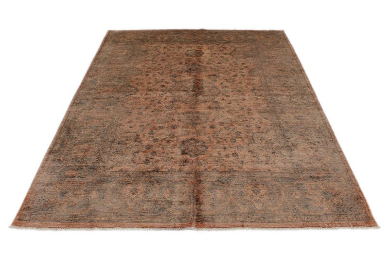 5x8 Pink and Gray Traditional Rug