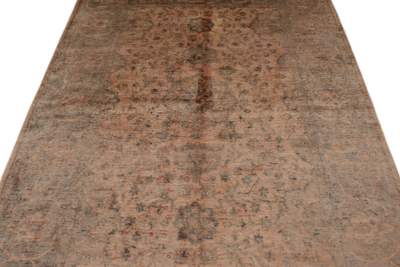 5x8 Pink and Gray Traditional Rug