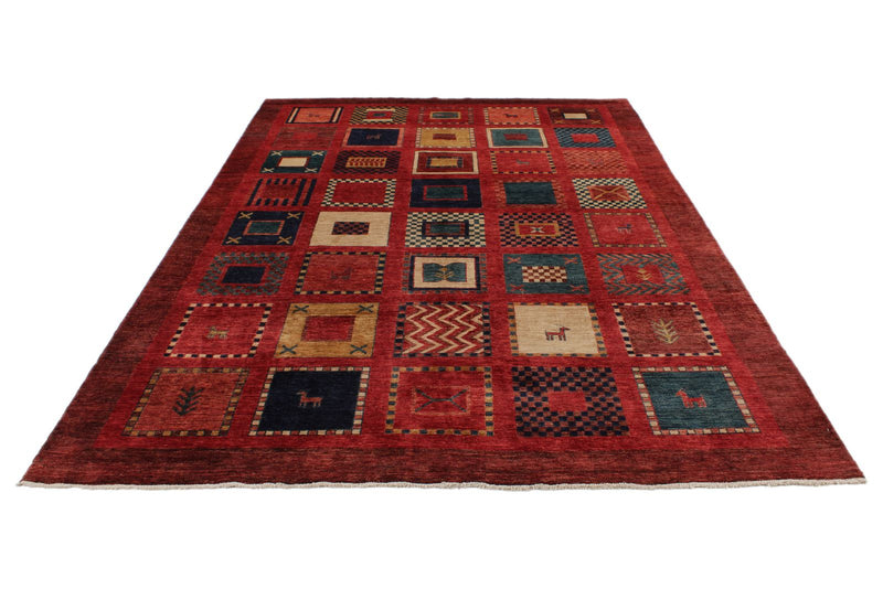 7x10 Red and Multicolor Persian Traditional Rug