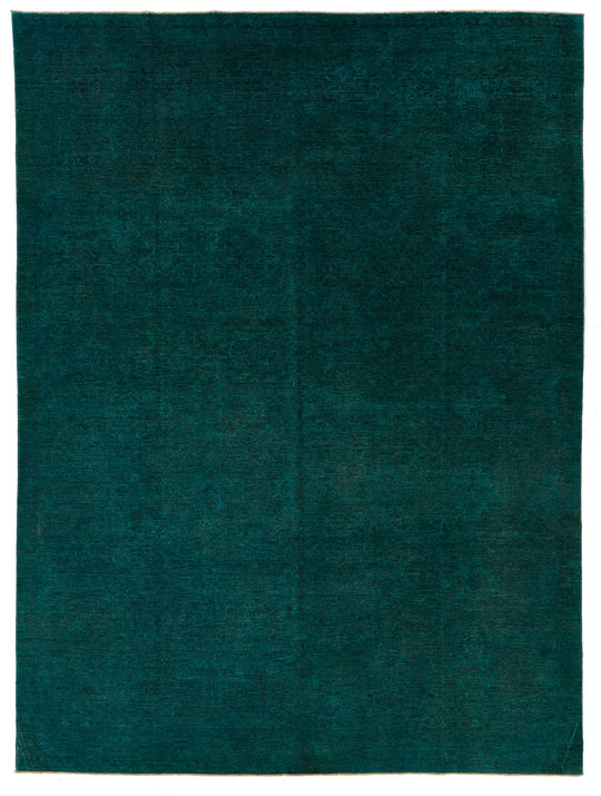 10x14 Green Turkish Overdyed Rug