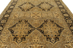 Vintage Handmade 9x13 Ivory and Brown Anatolian Turkish Oushak Distressed Area Rug