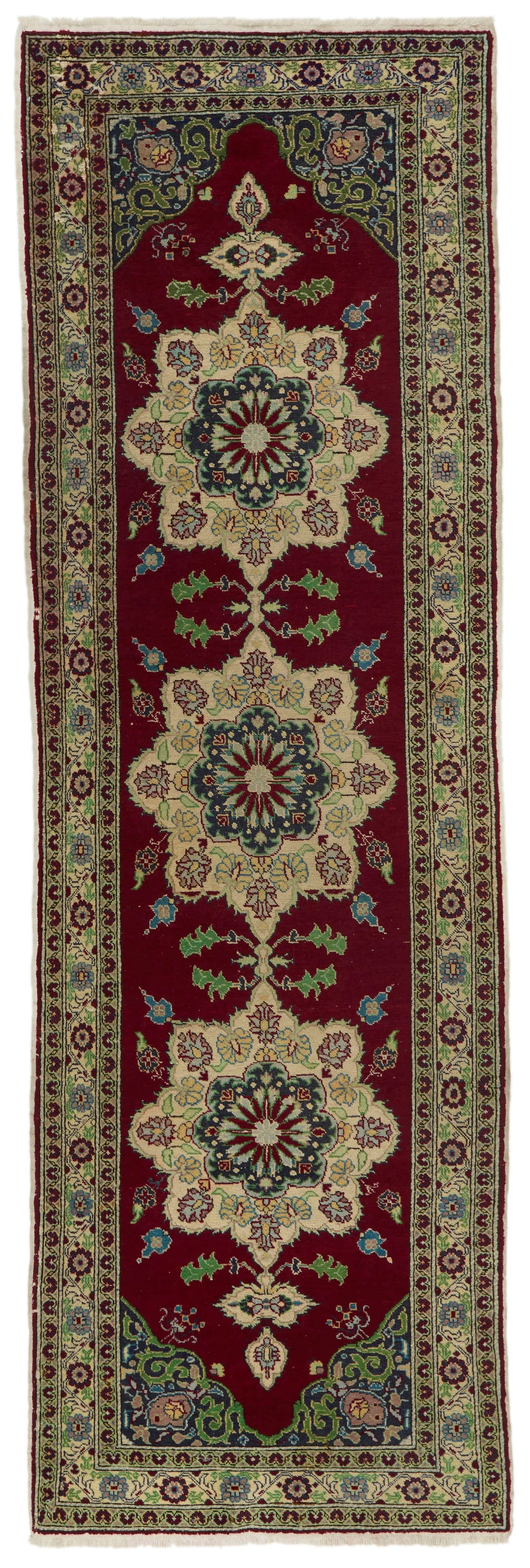3x10 Red and Ivory Turkish Traditional Runner