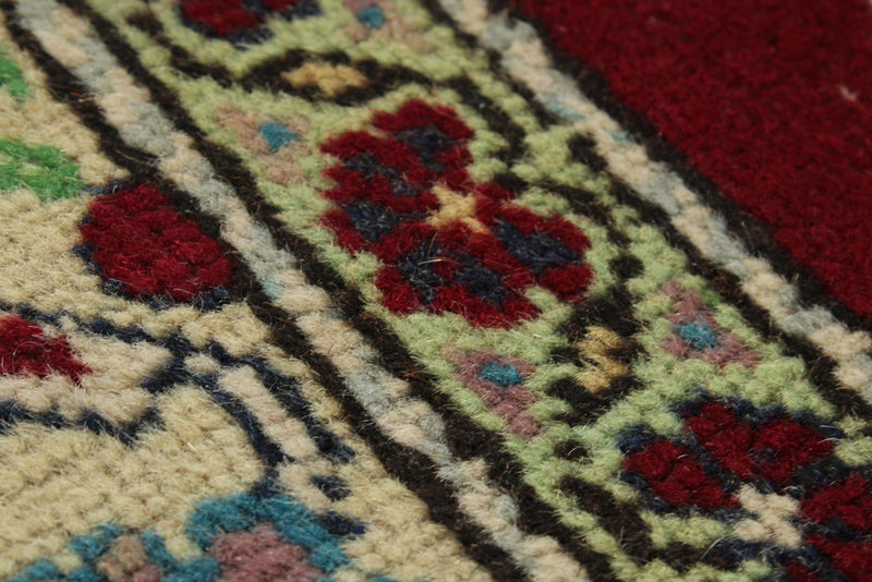 3x10 Red and Ivory Turkish Traditional Runner